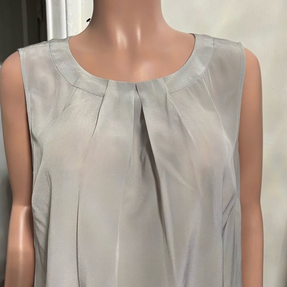 NWT TALBOTS Women's Silk Sleeveless Gray Top - Picture 5 of 12